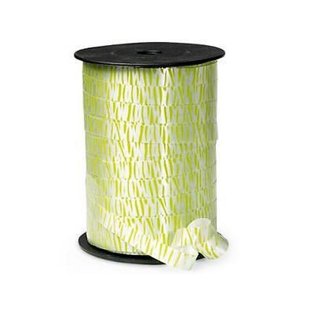 Citrus Green Zebra Print on White Curling Ribbon 7/16 INCH 50 FEET Citrus Green Zebra Print on White Curling Ribbon 7/16 INCH 50 FEET